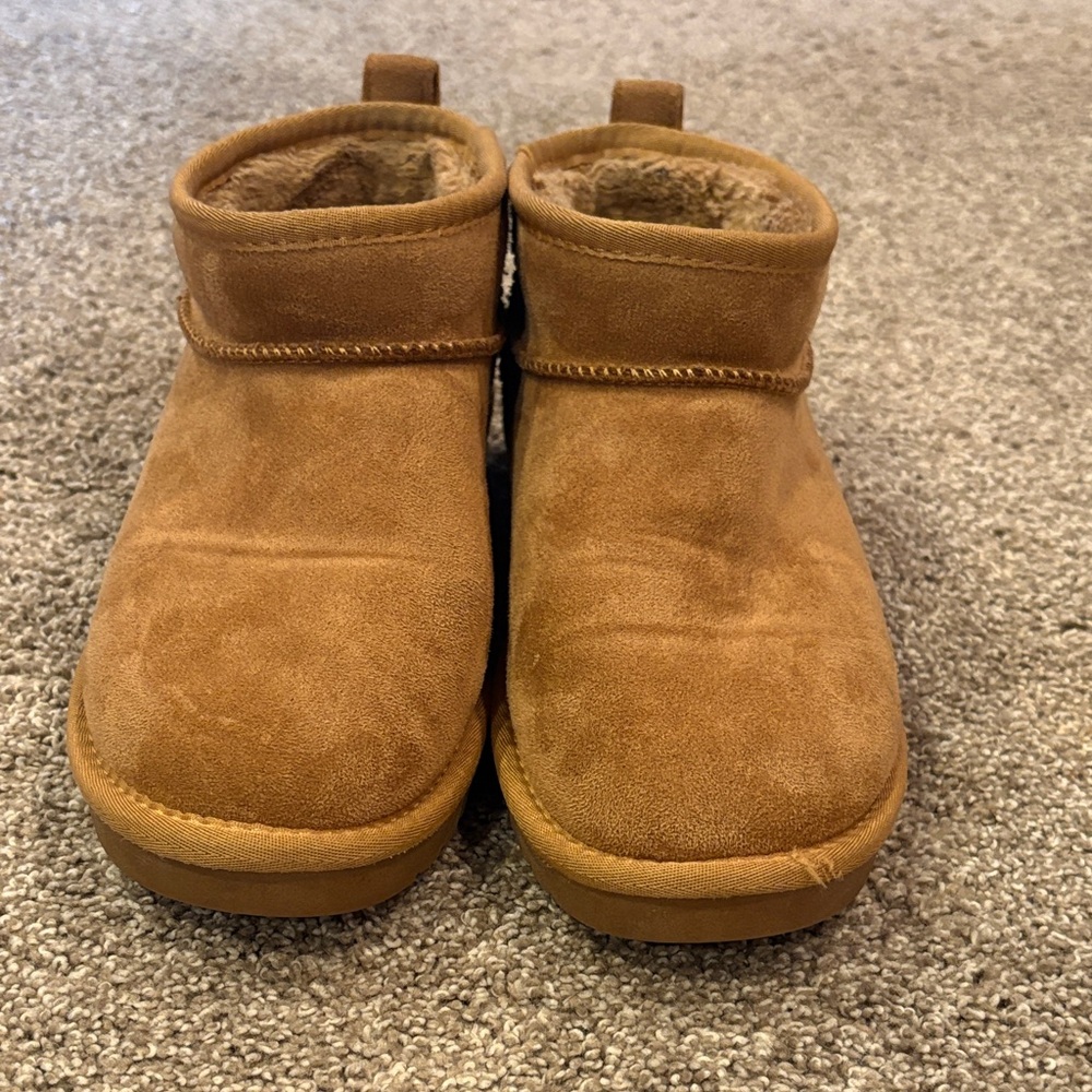 Maurices Chestnut Brown Suede Fleece-Lined Slip-On Slippers - Picture 5 of 5